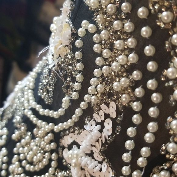 Nite Line Silk Beaded & Sequined Blouse Vintage Sz. 10 - Picture 12 of 16